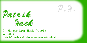 patrik hack business card